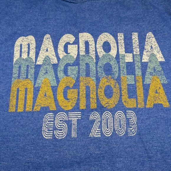Magnolia Sweatshirt Womens Sz S Blue Retro-Style Graphic Waco TX Fixer Upper - Picture 3 of 6